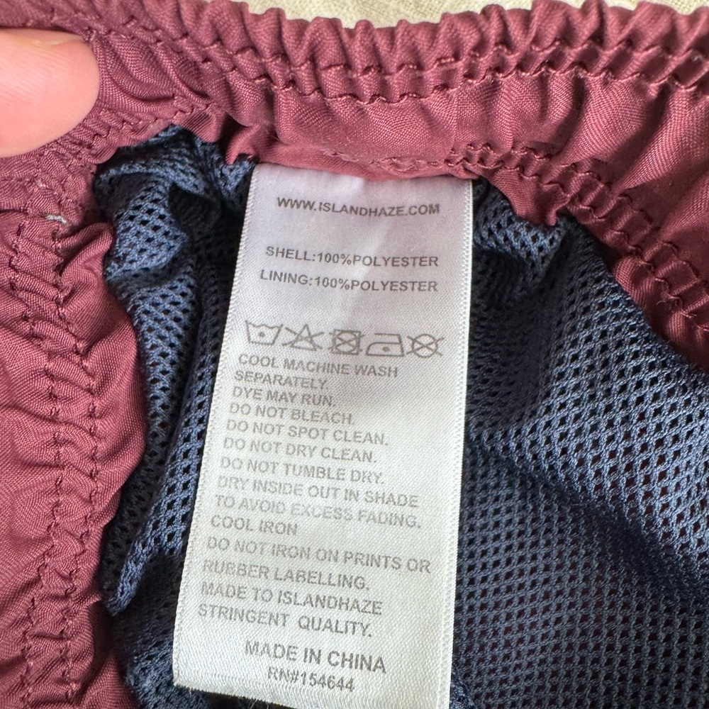 Islandhaze Burgundy Men's Swim Trunks - Size L - Picture 3 of 8